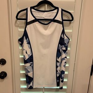 Tail Women's Tank Top - White Blue Black Geometric